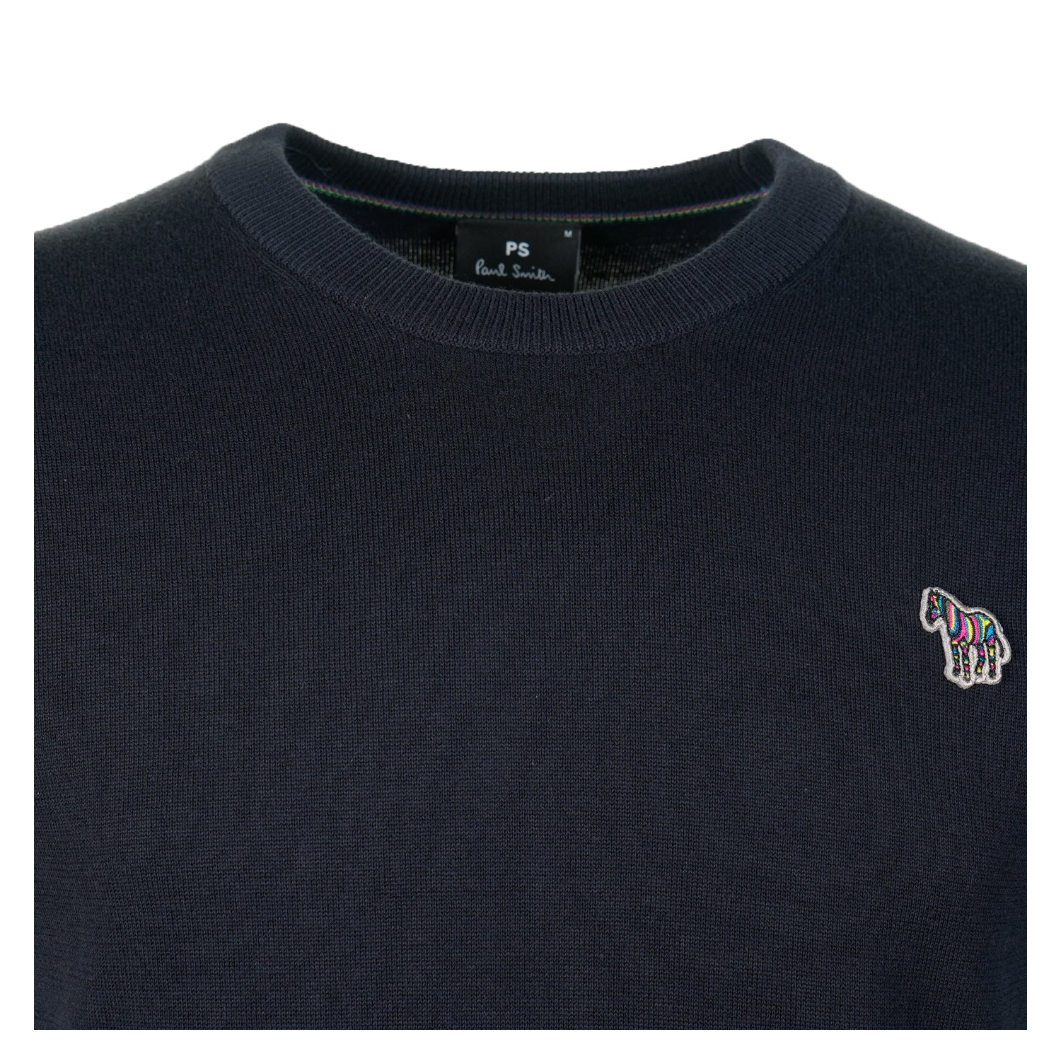 Knitted Zebra Crew Neck Jumper Very Dark Navy