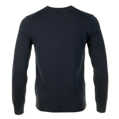 Knitted Zebra Crew Neck Jumper Very Dark Navy