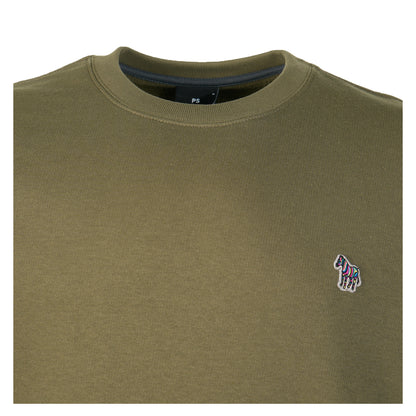 Zebra Crew Sweatshirt Khaki