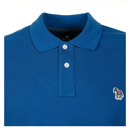 Regular Fit Short Sleeve Zebra Polo Shirt Cobalt Blue