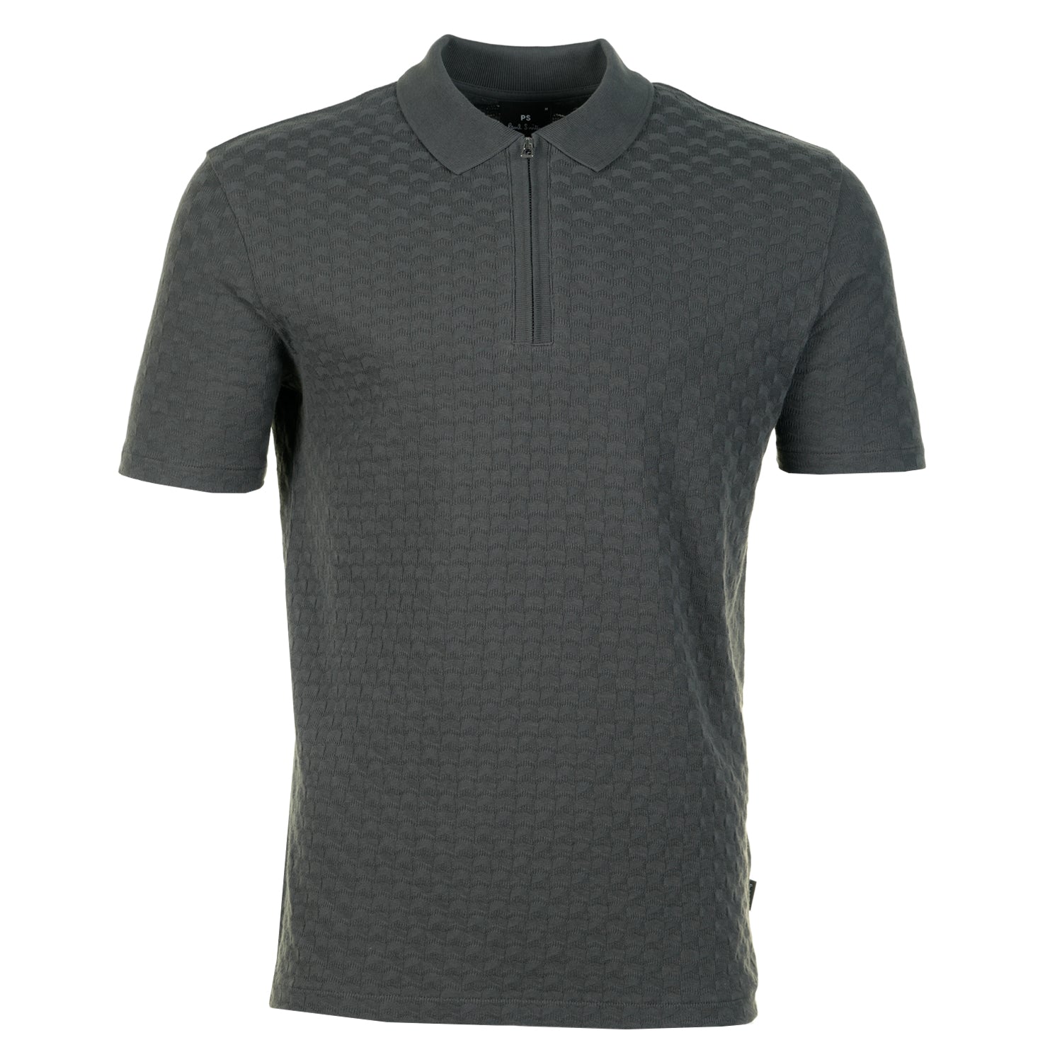 Short Sleeve Zip Front Polo Slate