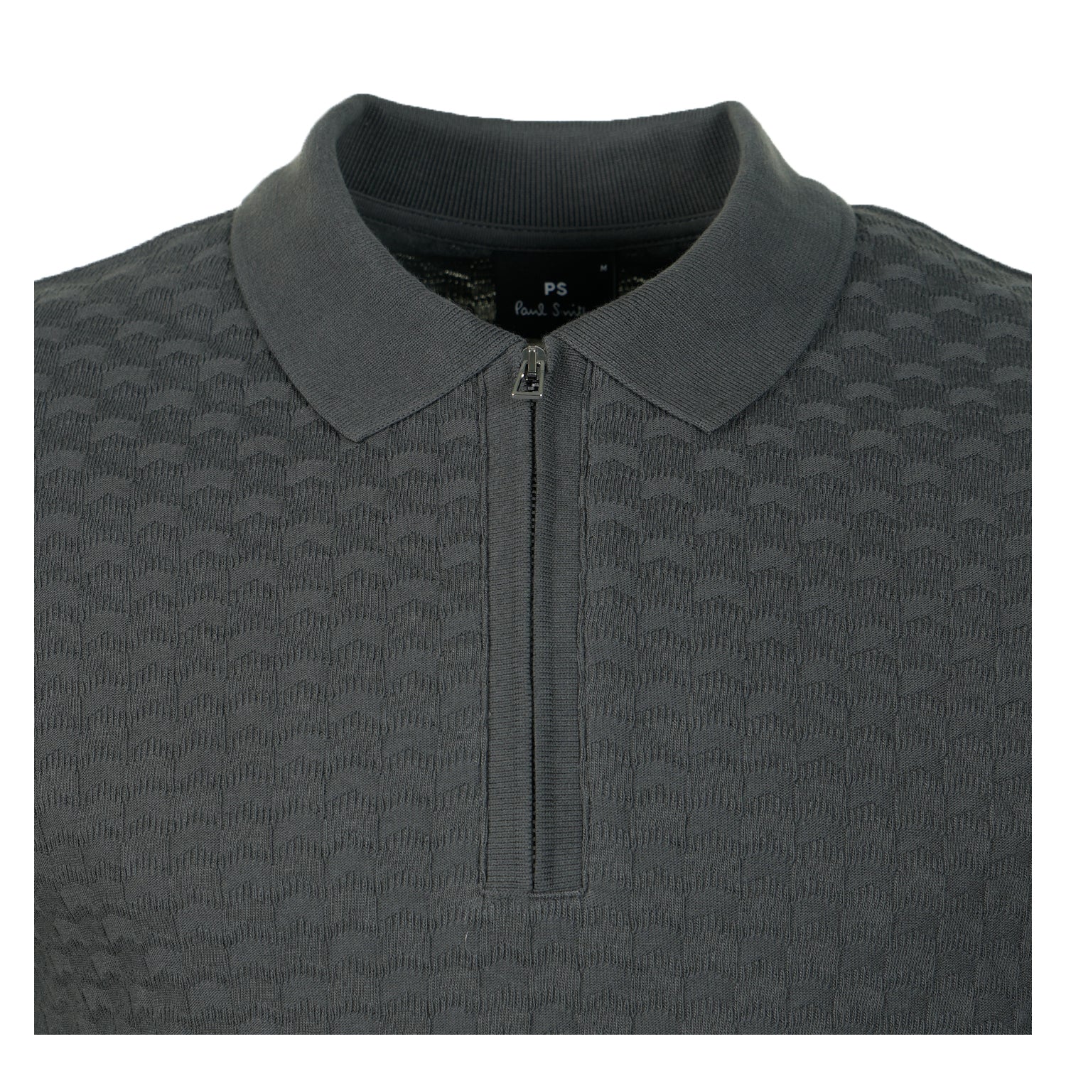 Short Sleeve Zip Front Polo Slate