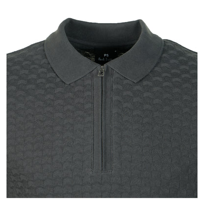 Short Sleeve Zip Front Polo Slate