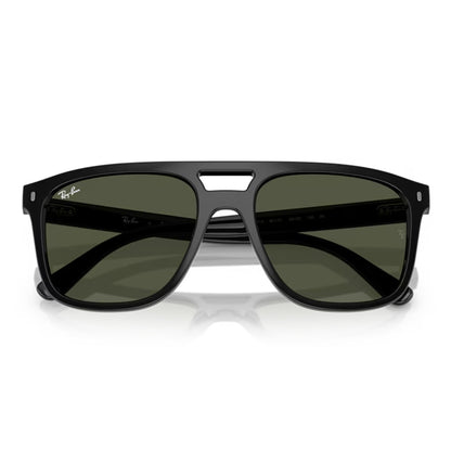 pair of folded Ray-ban RB2213 Black / Green sunglasses