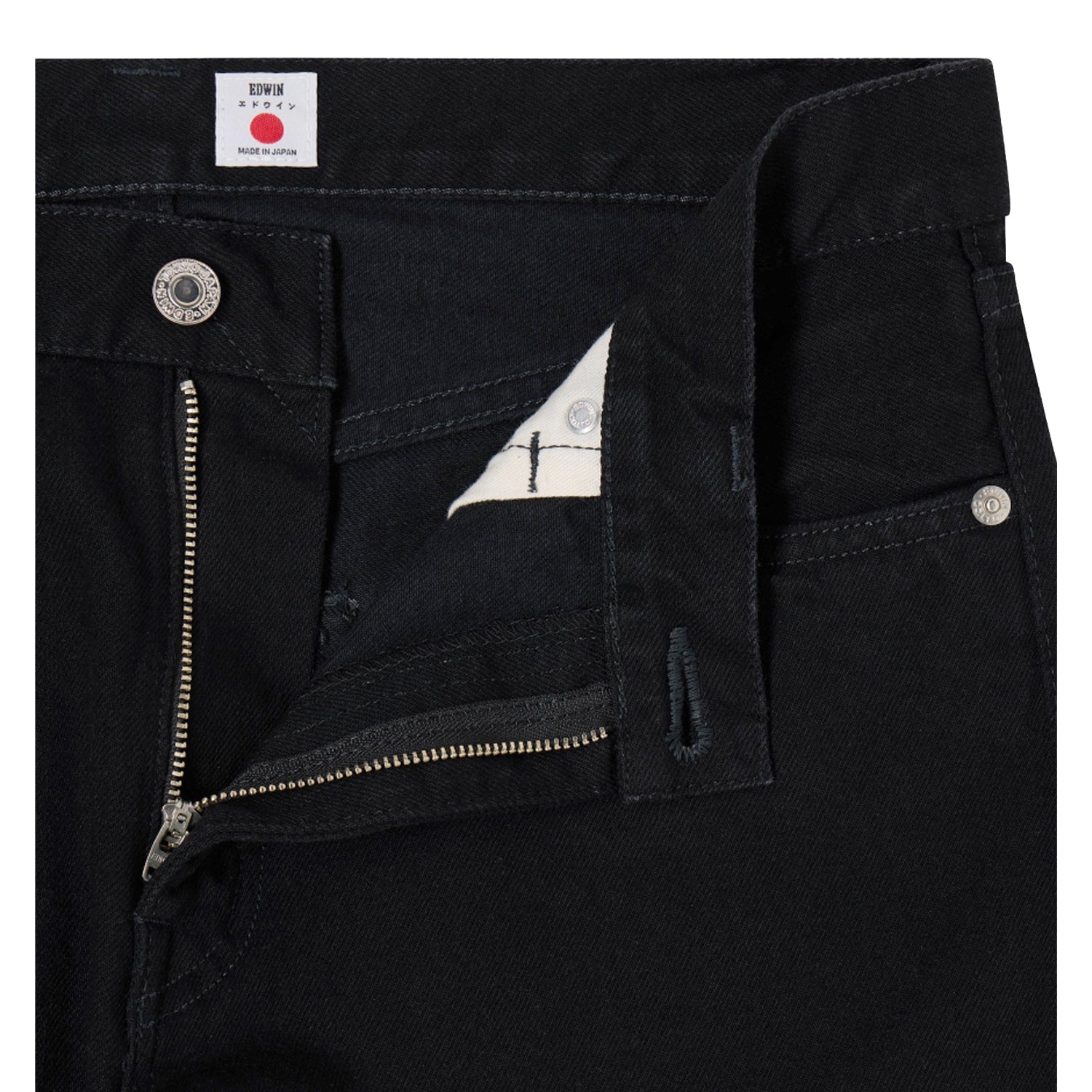 Regular Tapered Jeans Kaihara Right Hand Black Denim Black Unwashed