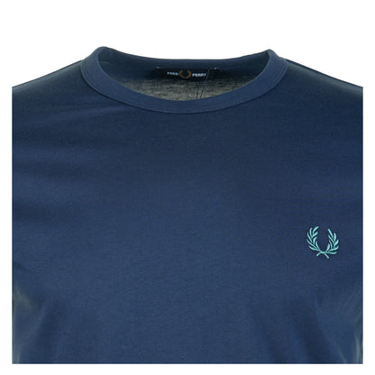 Ringer T Shirt Tennis Blue