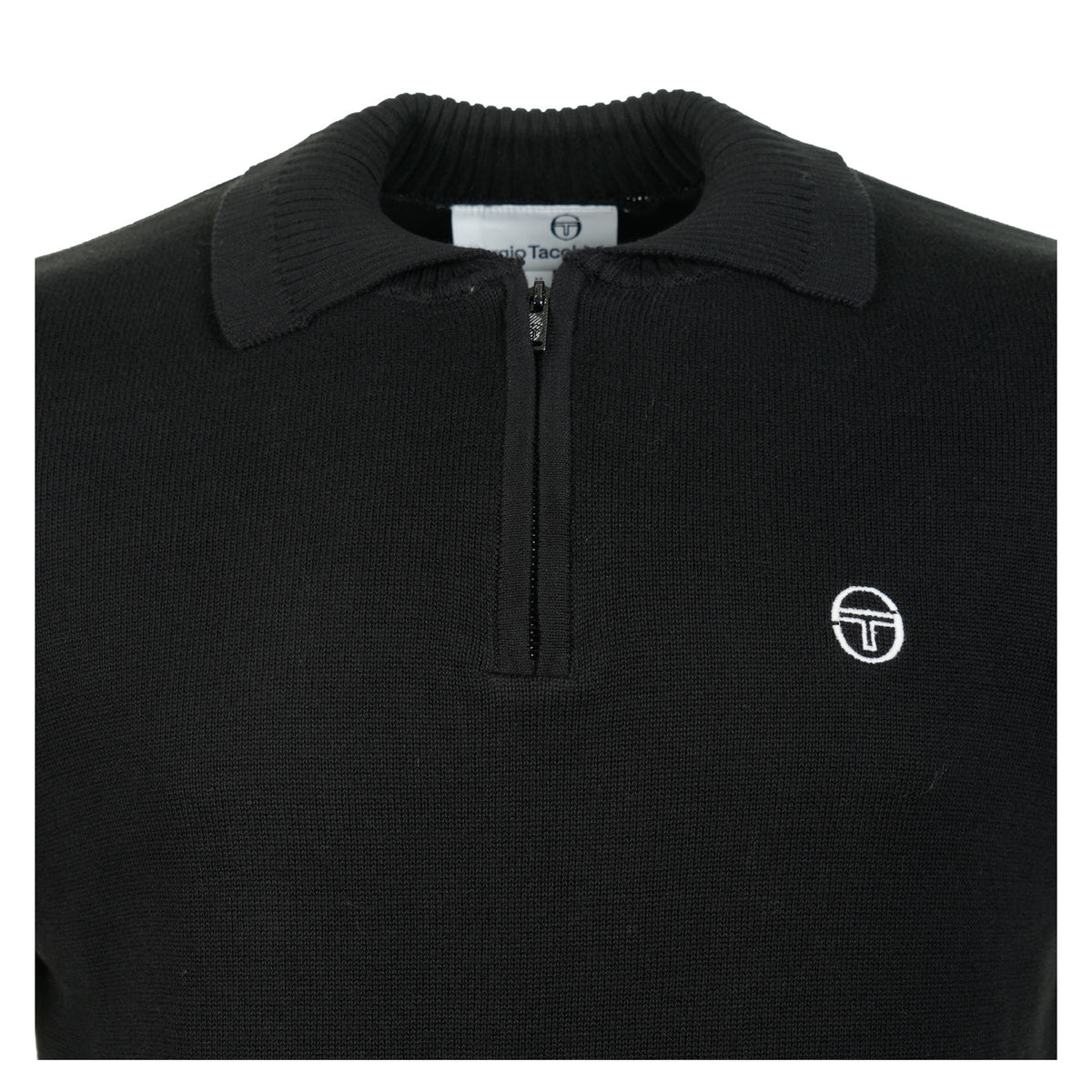 Roberto Knitted Long Sleeve Polo Black