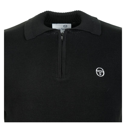 Roberto Knitted Long Sleeve Polo Black