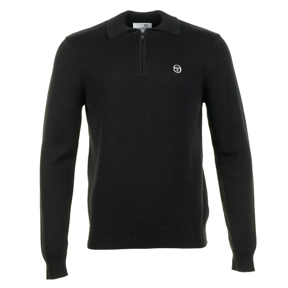 Roberto Knitted Long Sleeve Polo Black