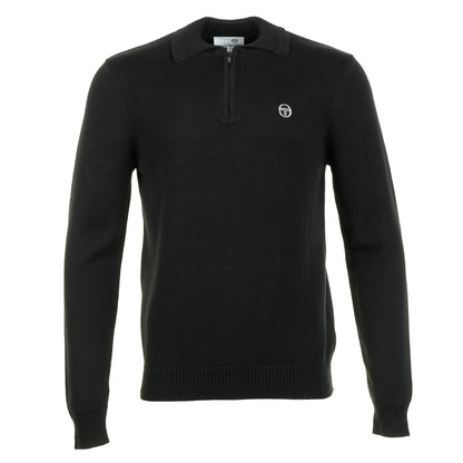 Roberto Knitted Long Sleeve Polo Black