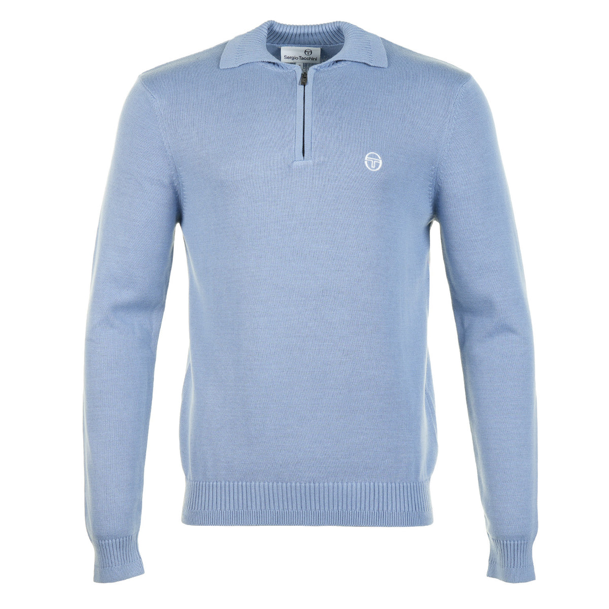 Roberto Knitted Long Sleeve Polo Country Blue