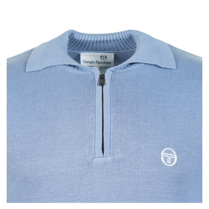 Roberto Knitted Long Sleeve Polo Country Blue