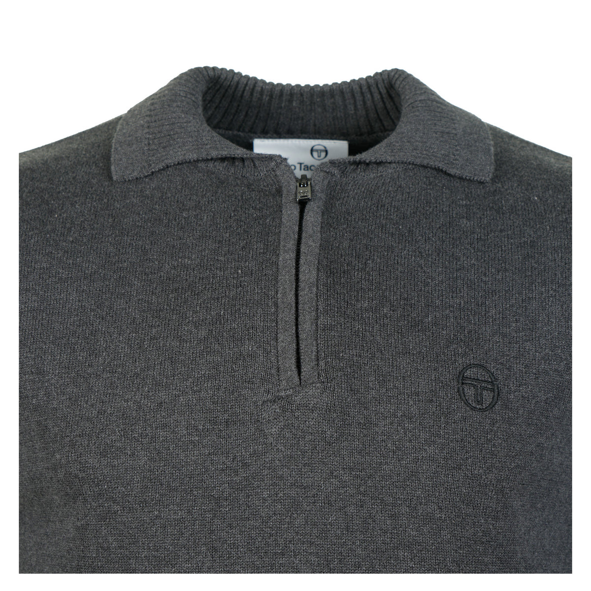 Roberto Knitted Long Sleeve Polo Charcoal Marl