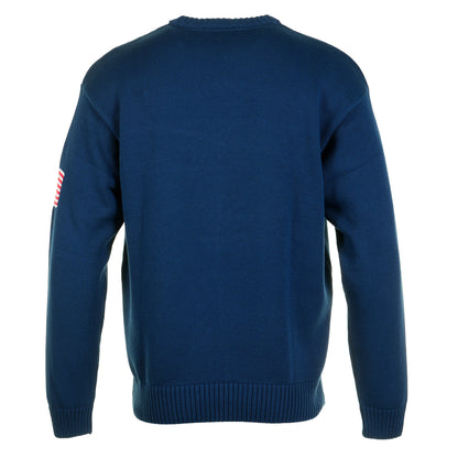 Bruce 7GG Front Logo Knit Sweatshirt Navy