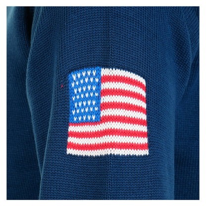 Bruce 7GG Front Logo Knit Sweatshirt Navy