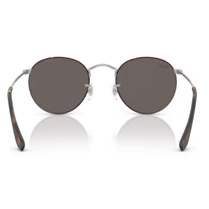 Rear Ray Ban Round Metal Matte Havana Matte Silver / Dark Grey