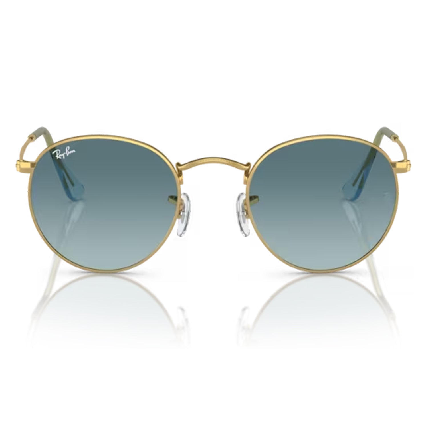 Ray-ban Round Metal Flat Lenses Gold / Blue Gradient Grey