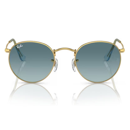 Ray-ban Round Metal Flat Lenses Gold / Blue Gradient Grey