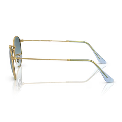 side image of Ray-ban Round Metal Flat Lenses Gold / Blue Gradient Grey