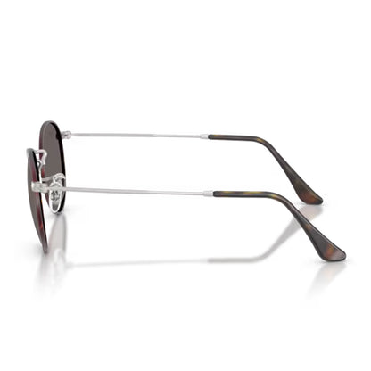 side image of Ray Ban Round Metal Matte Havana Matte Silver / Dark Grey