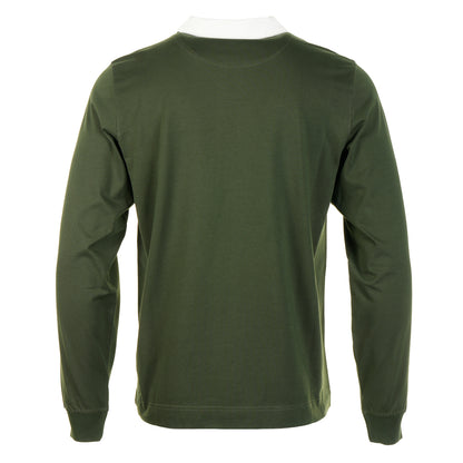 Rugby Long Sleeve Emblem Polo Bottle Green