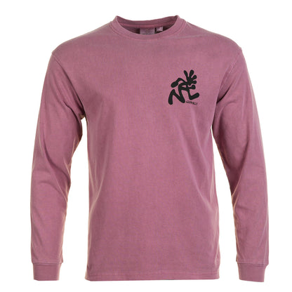 Long Sleeve Running Man Tee Pigment Dyed Red
