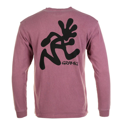Long Sleeve Running Man Tee Pigment Dyed Red