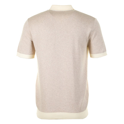 Short Sleeve Knitted Full Button Polo Shirt Oat