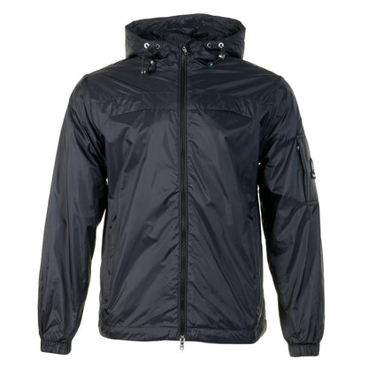 Hooded Nylon Windcheater Jacket Black