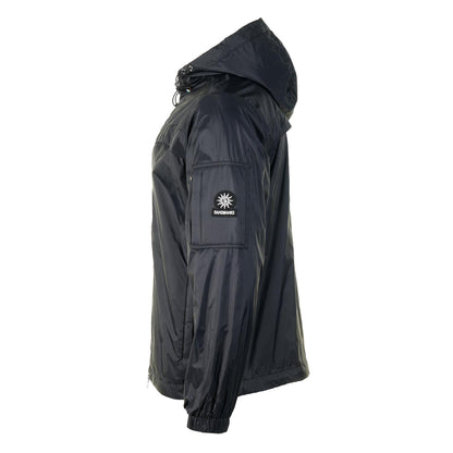 Hooded Nylon Windcheater Jacket Black