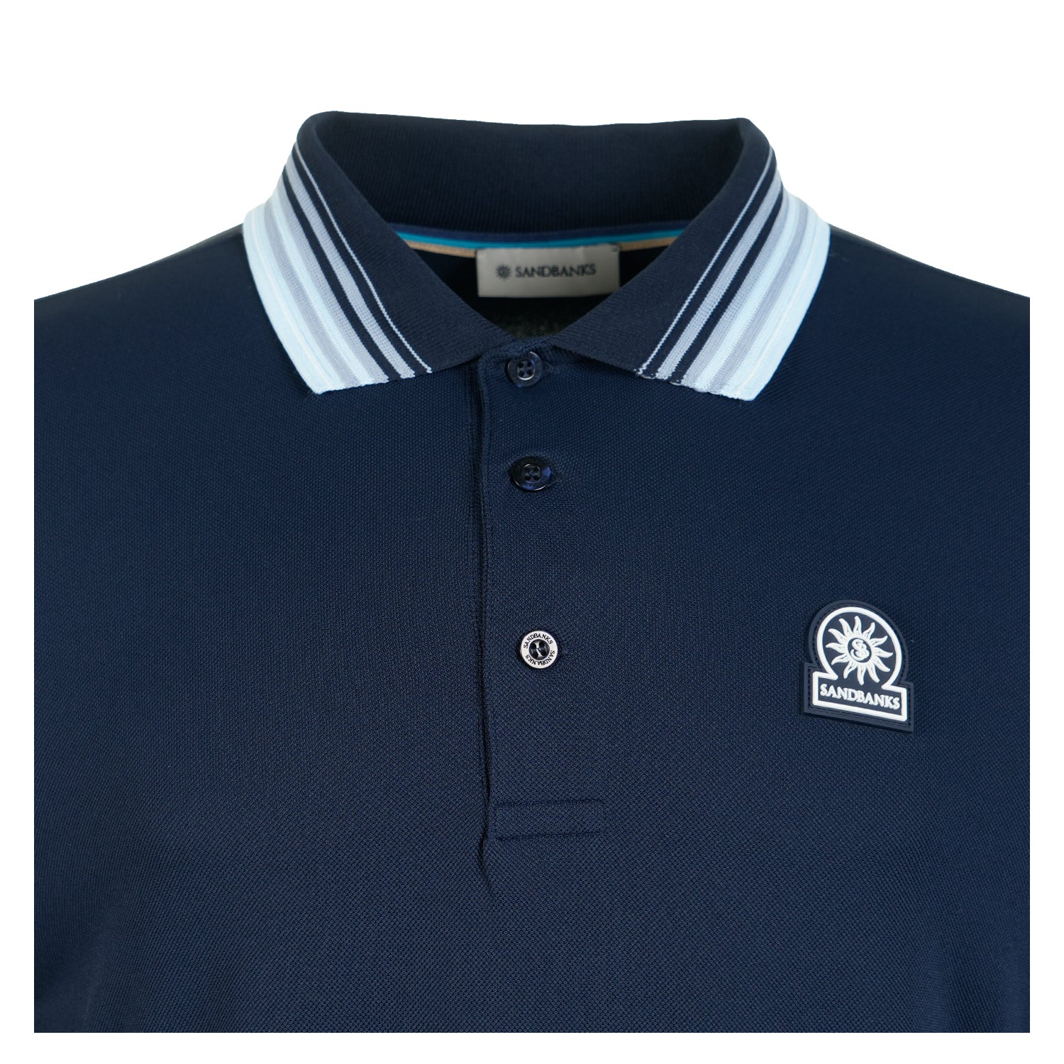 Short Sleeve Gradient Rib Polo Navy