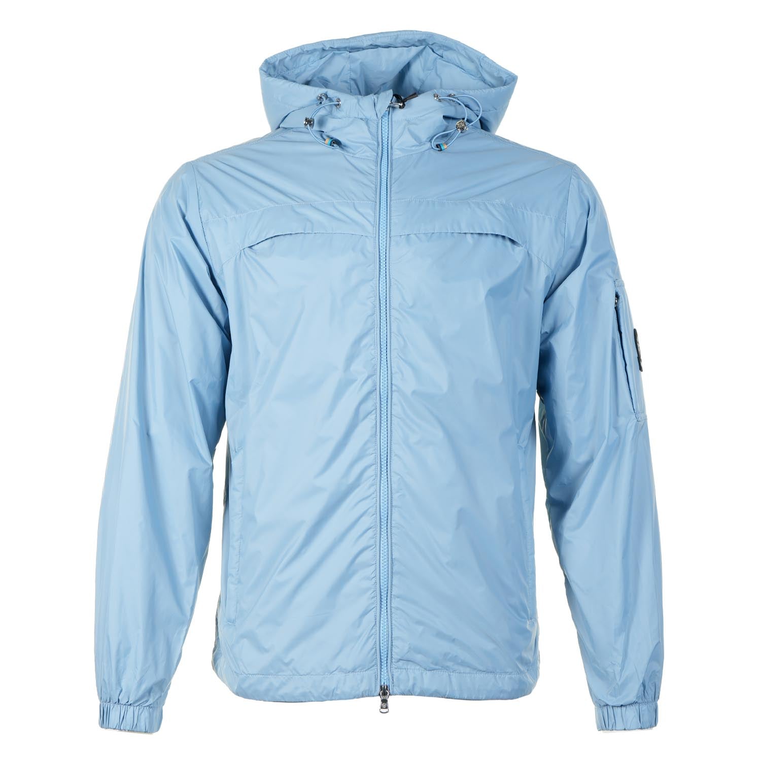 Hooded Nylon Windcheater Jacket Dusty Blue