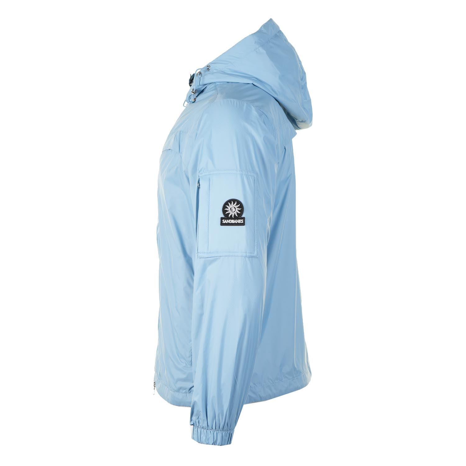 Hooded Nylon Windcheater Jacket Dusty Blue