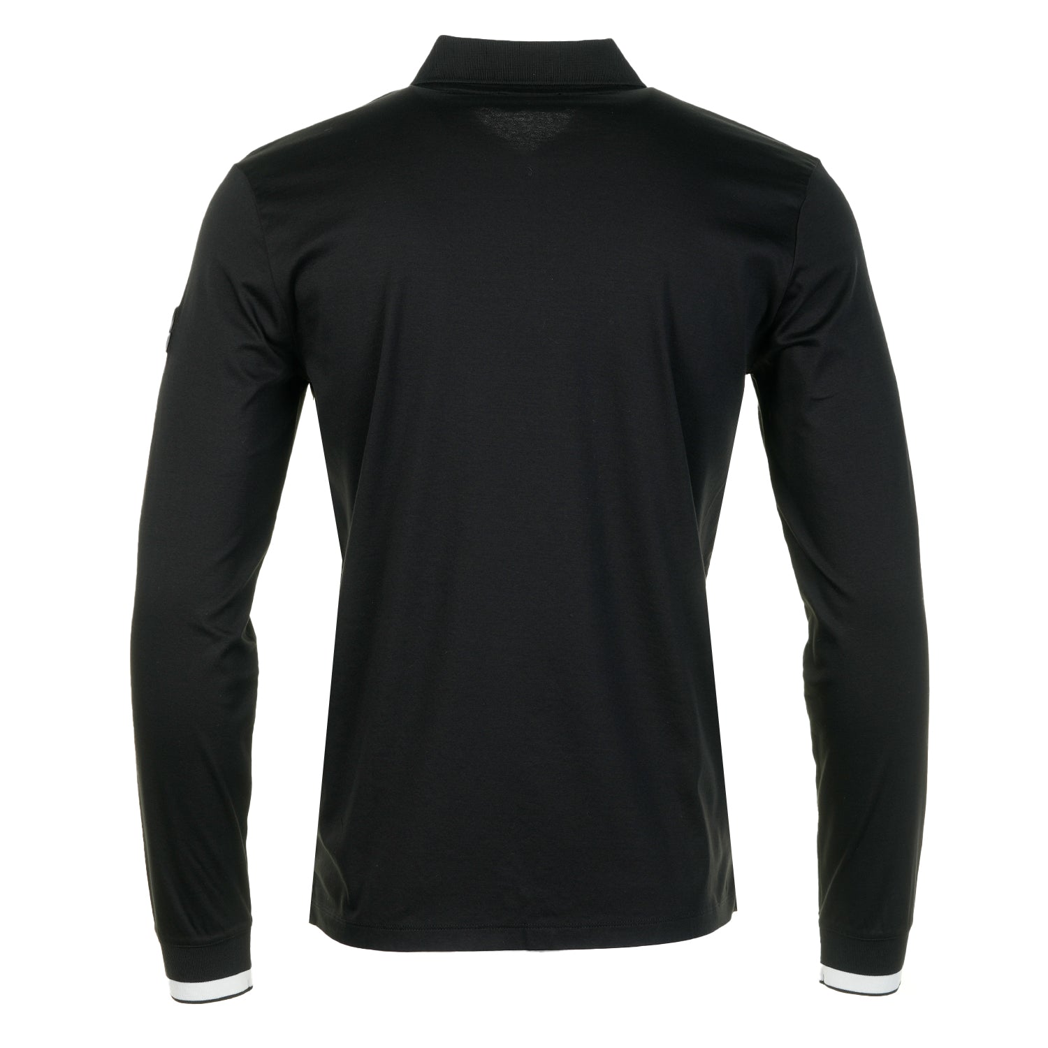 Long Sleeve Silicone Zip Polo Shirt Black