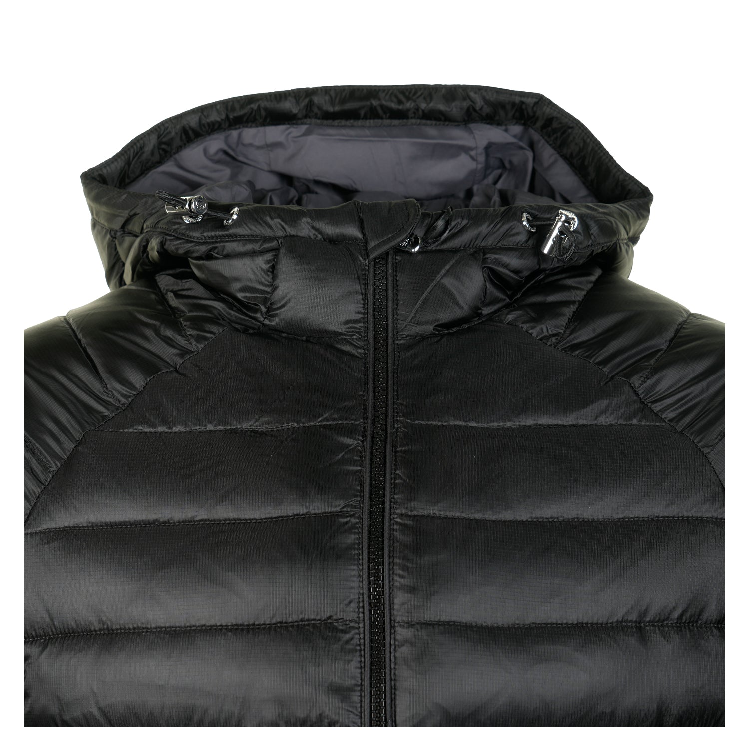 Hooded Ripstop Micro Puffer Jacket Black