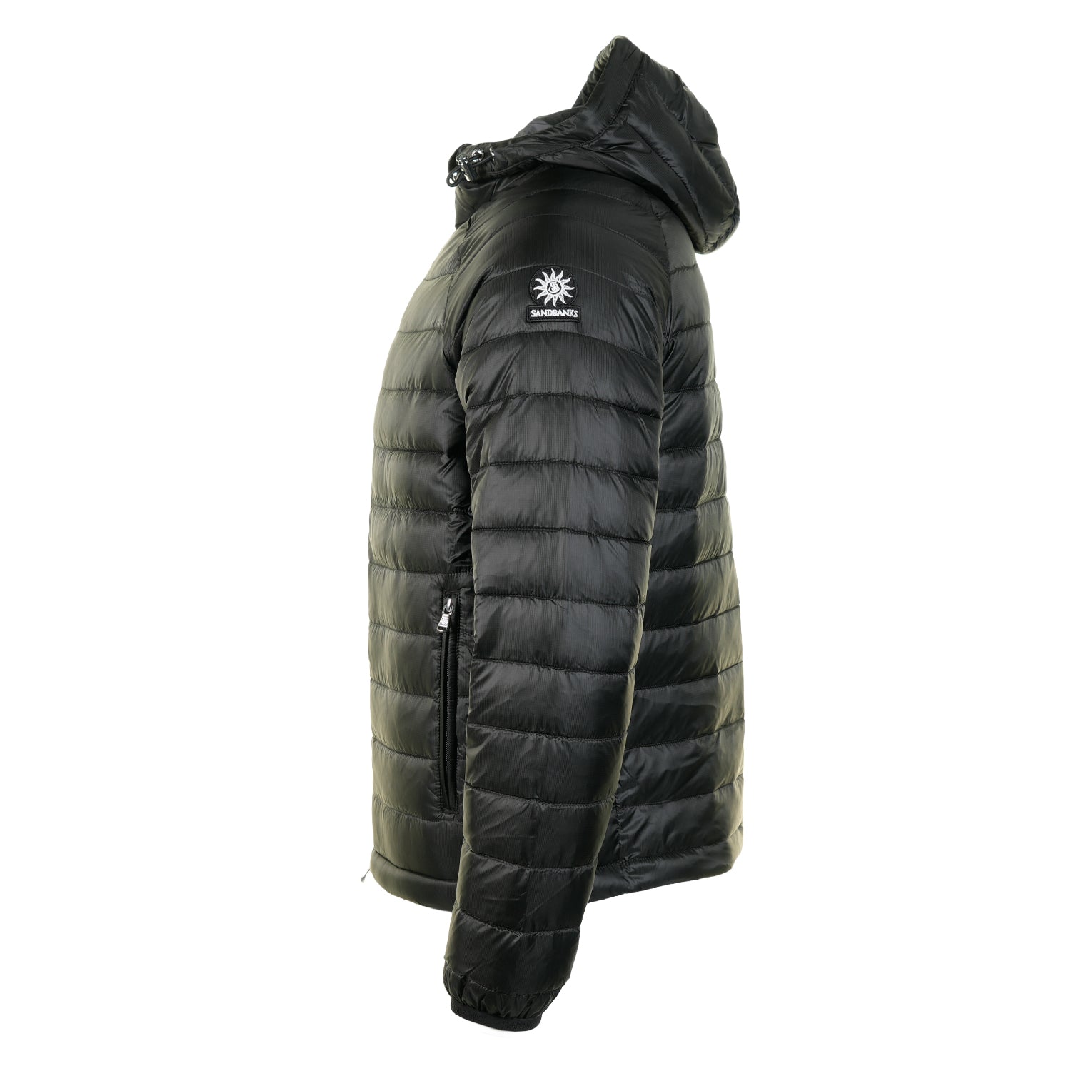 Hooded Ripstop Micro Puffer Jacket Black