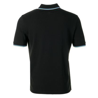 Short Sleeve Tipped Badge Logo Polo Shirt Black