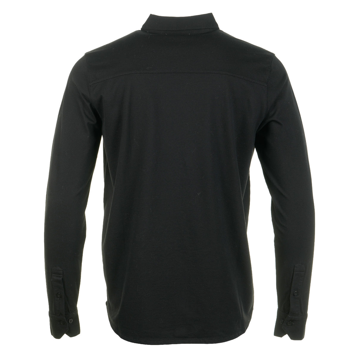 Long Sleeve Contrast Trim Polo Shirt Black