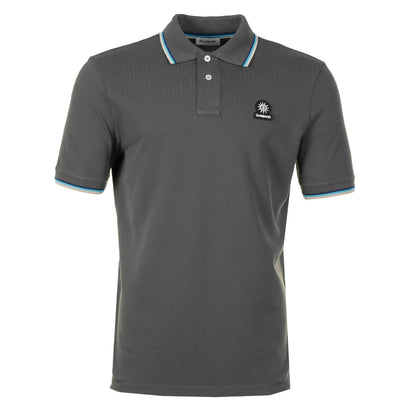 Short Sleeve Tipped Badge Logo Polo Shirt Anthracite
