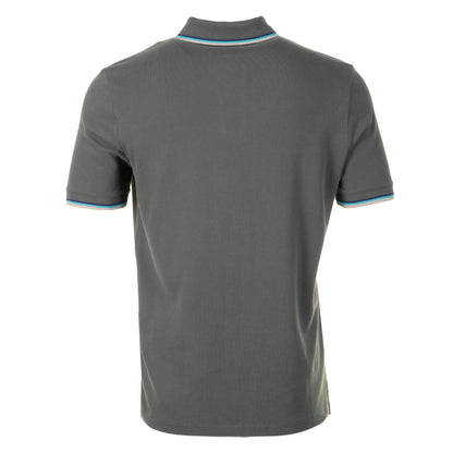 Short Sleeve Tipped Badge Logo Polo Shirt Anthracite