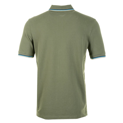 Short Sleeve Tipped Badge Logo Polo Shirt Olive