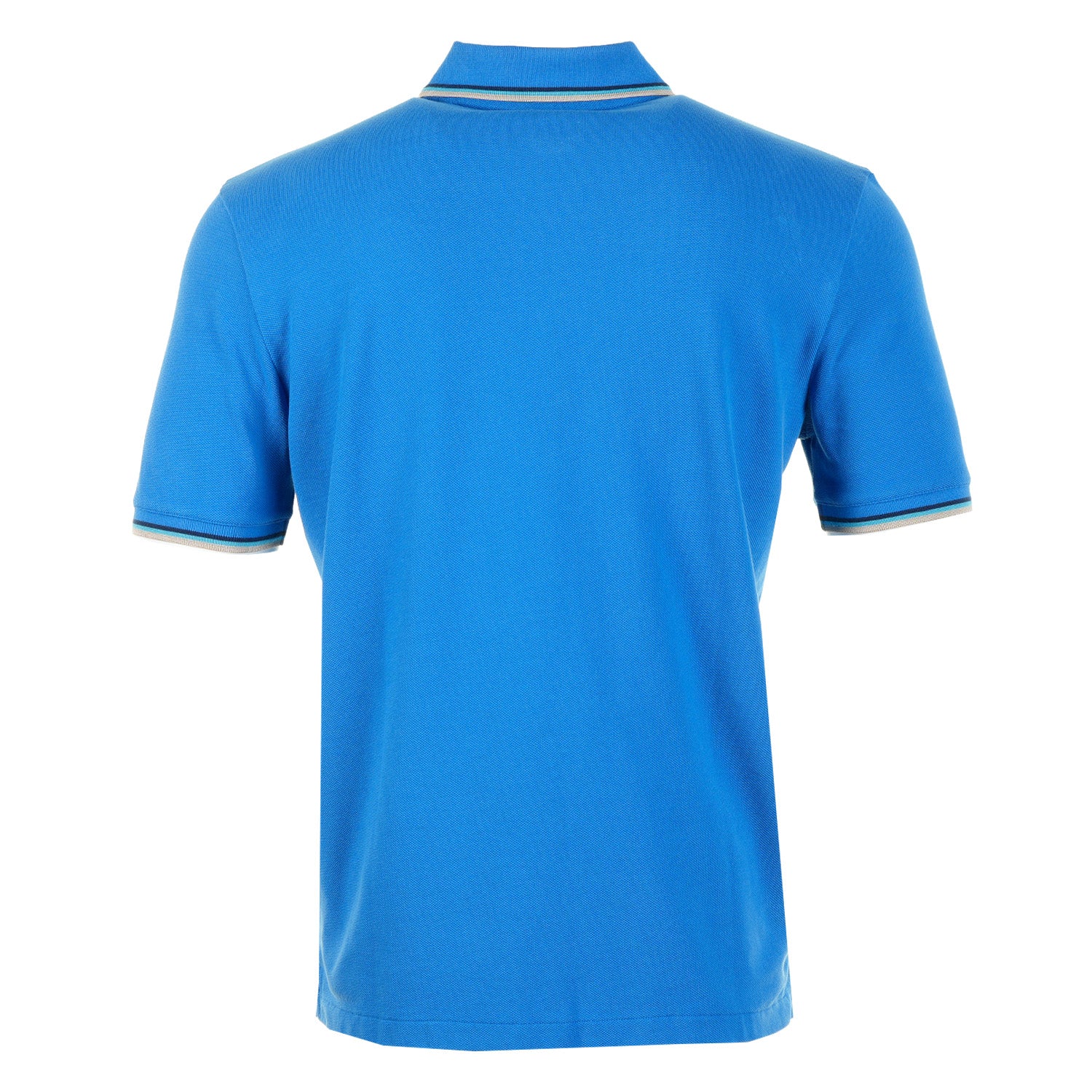 Short Sleeve Tipped Badge Logo Polo Shirt Nautical Blue