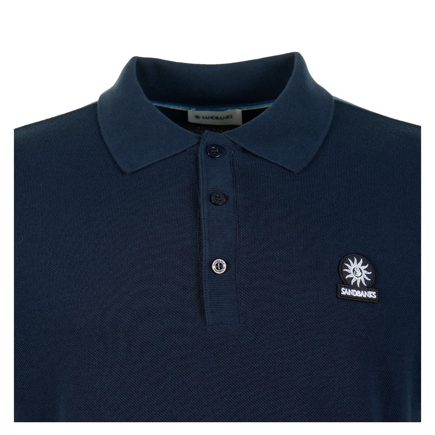 Short Sleeve Stripe Hem Polo Shirt Navy