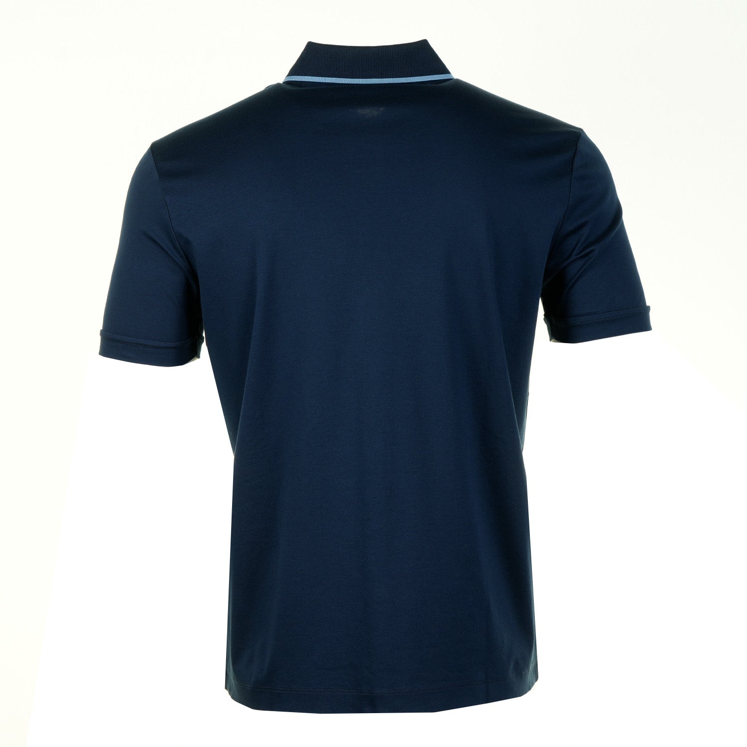Short Sleeve Contrast Placket Polo Navy