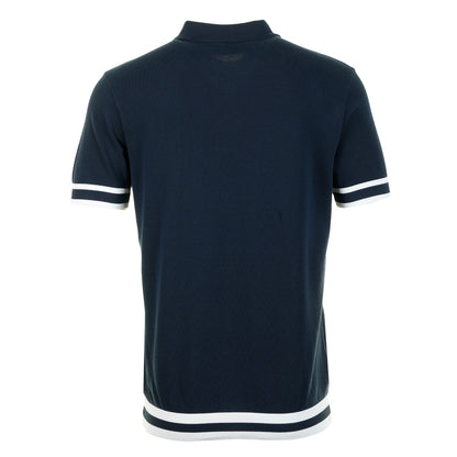 Short Sleeve Stripe Hem Polo Shirt Navy