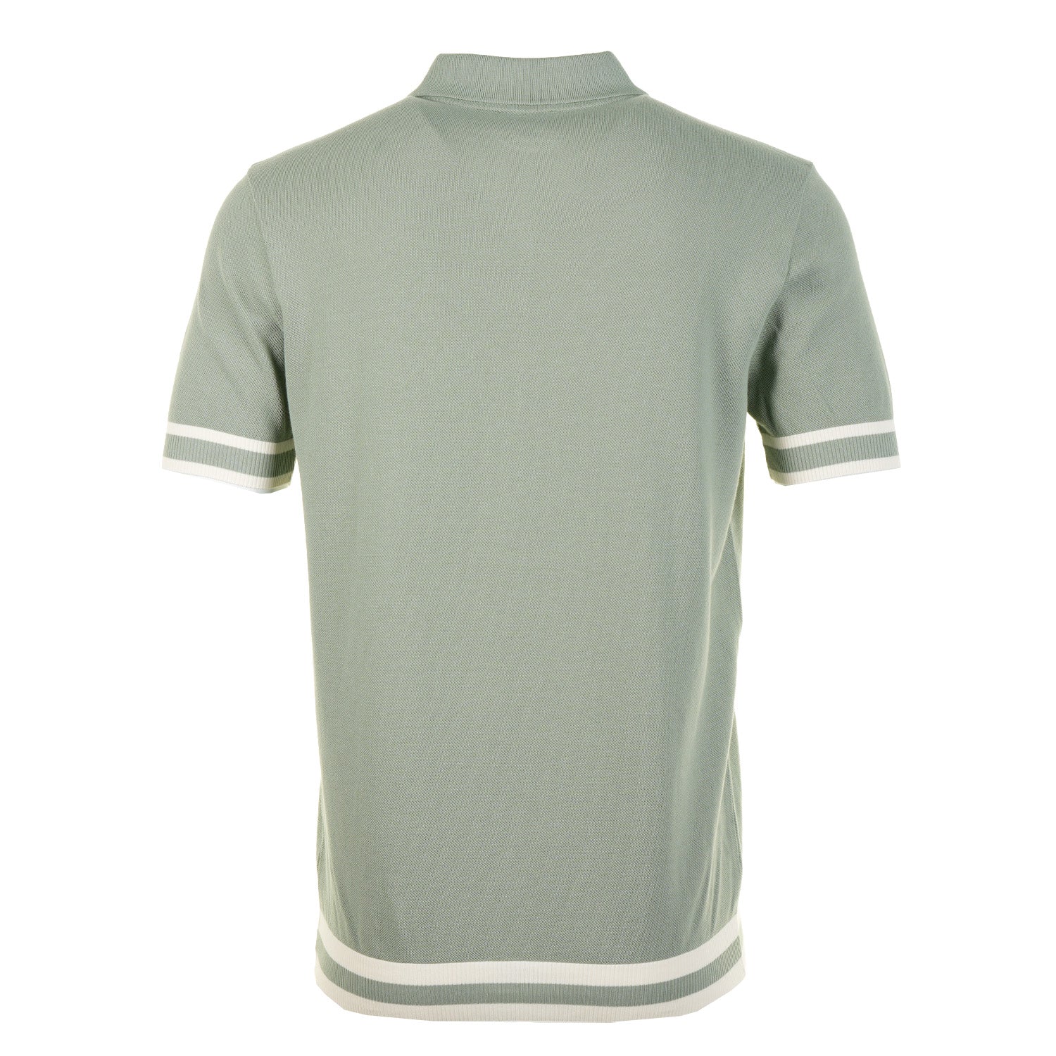 Short Sleeve Stripe Hem Polo Shirt Sage