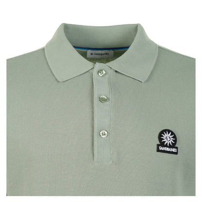 Short Sleeve Stripe Hem Polo Shirt Sage