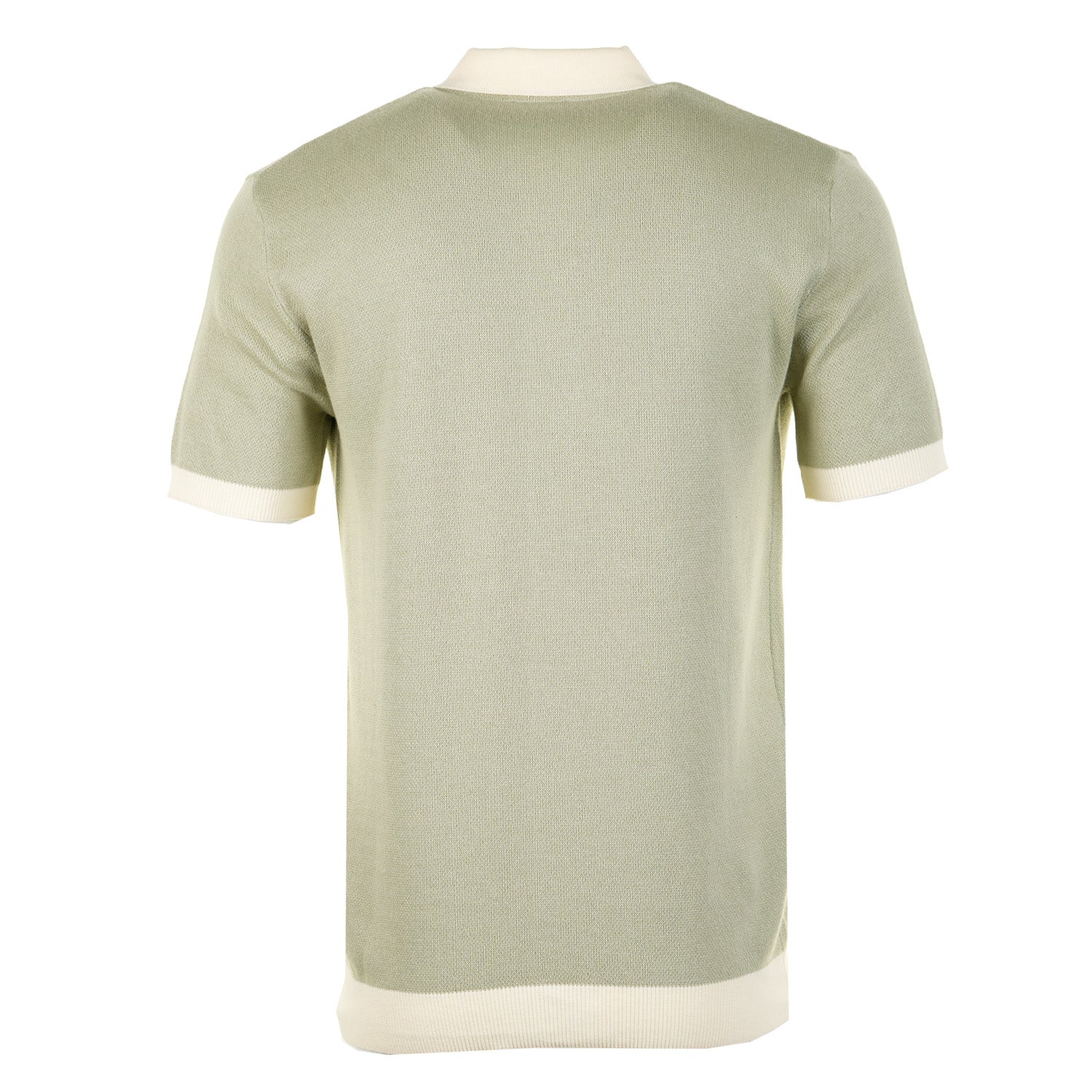 Short Sleeve Knitted Full Button Polo Shirt Sage