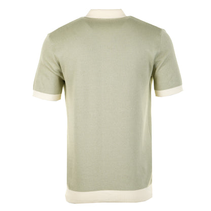 Short Sleeve Knitted Full Button Polo Shirt Sage