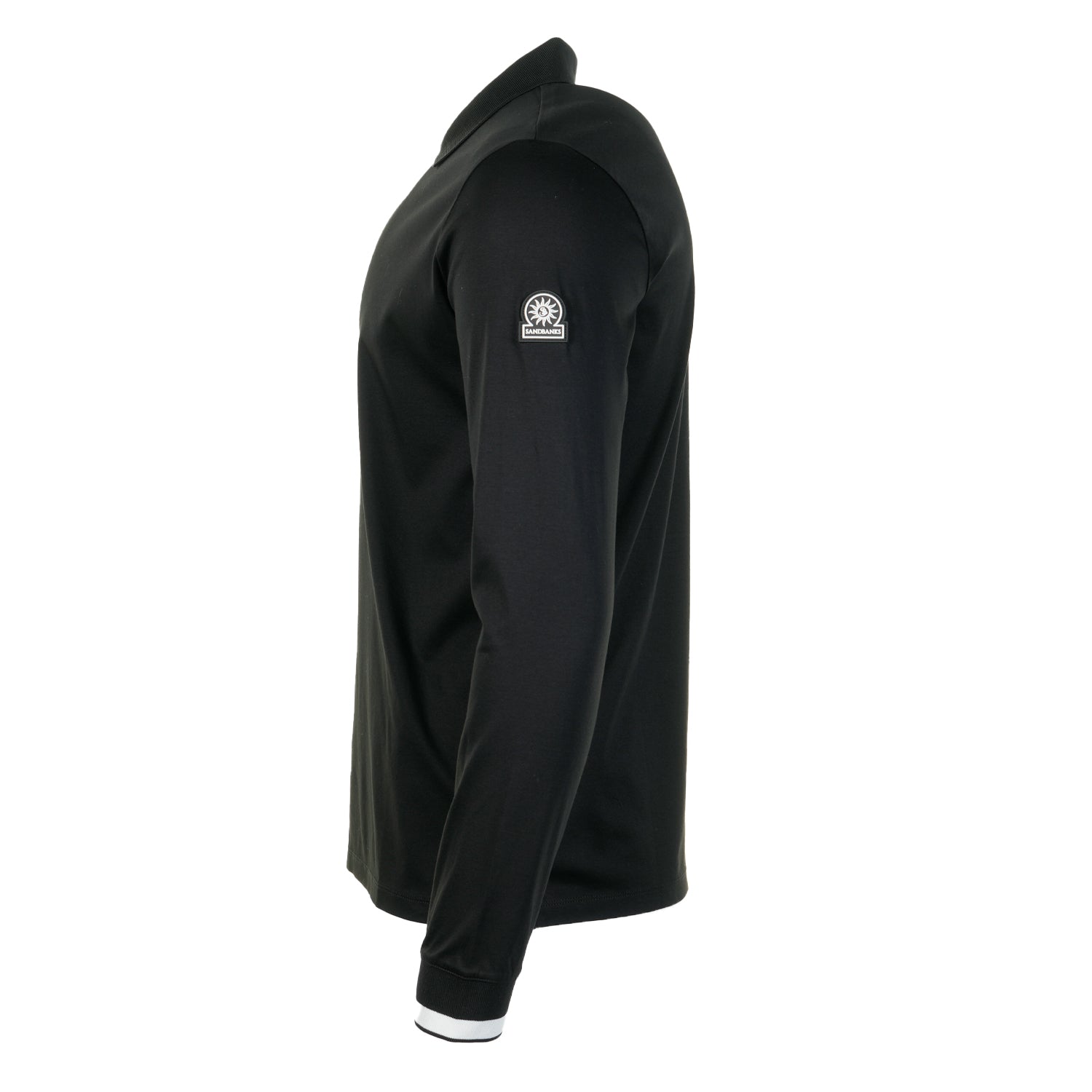 Long Sleeve Silicone Zip Polo Shirt Black